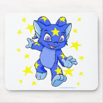 Excited Starry Acara with star burst mousepads