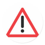 exclamation mark traffic icon round sticker