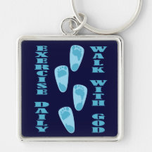Exercise Daily - Walk with God (Matt 11:28-30) Keychains