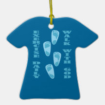 Exercise Daily - Walk with God (Matt 11:28-30) Christmas Ornaments