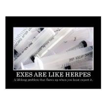 Exes are a disease you can't cure post card