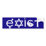 Exist Coexist Parody Bumper Sticker