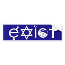 Exist Coexist Parody Bumper Sticker