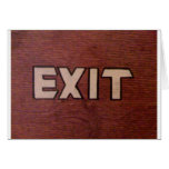 exit sign on mahogany cards
