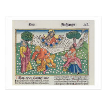 Exodus 16 13-22 God provides quail and manna to th Post Card