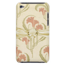 exotic art nouveau orange flowers barely there iPod cover