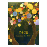 Exotic Artistic Love Trees Monogram Wedding Invite