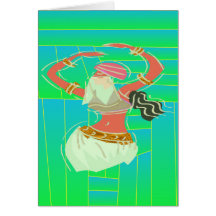 Exotic Belly Dancer Greeting Card