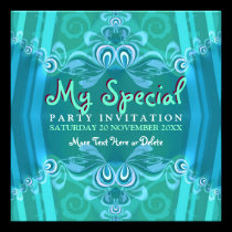 Exotic Blue Mint Girls Boudoir Party  Invitations invitations