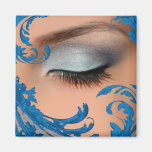 "Exotic Floral" - azure by Cheryl Daniels Fridge Magnet