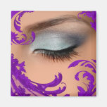 "Exotic Floral" - purple by Cheryl Daniels Refrigerator Magnets