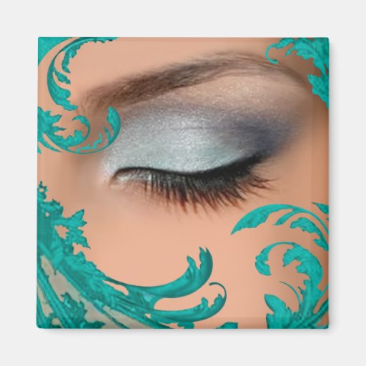"Exotic Floral" - teal by Cheryl Daniels Fridge Magnet