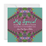 Exotic Fractal Lace Girls Party  Invitation