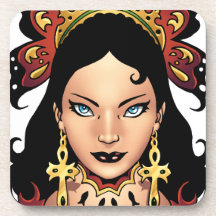 Exotic Gothic Queen with Ankh Earrings by Al Rio Coaster