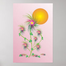 Exotic Green Flower 11 x 16-5 Poster