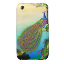 Exotic Green Peacock Case-mate Iphone 3 Cases
