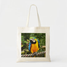 Exotic Macaw Parrot Canvas Bags