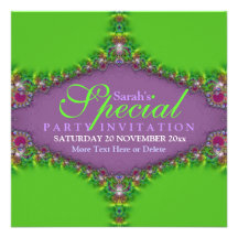 Exotic Magic Genie Fractal Art Invitation