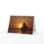 Exotic Ocean Sunset Sailboat Beach Photo cards