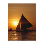 Exotic Ocean Sunset Sailboat Beach Photo Postcards