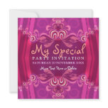 Exotic Pink Girls Boudoir Party  Invitation