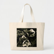 EXOTIC TREE FLOWERS IN BLACK AND WHITE BAGS