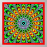 Expanding Pulsating Orange Flower Print