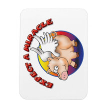 Expect a Miracle - Flying Pig T-Shirt Flexible Magnet