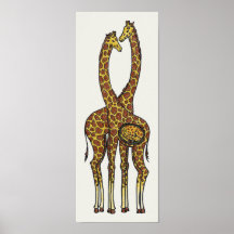 Expectant Giraffe Family Print