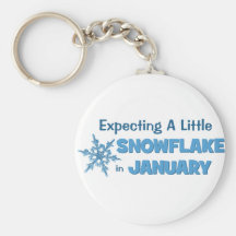 Expecting A Little Snowflake in January Maternity Keychain