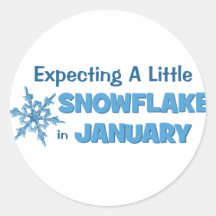 Expecting A Little Snowflake in January Maternity Stickers
