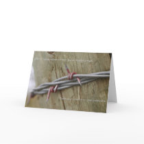 Experience Barb wire fence greeting card