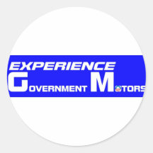 Experience Government Motors Round Stickers