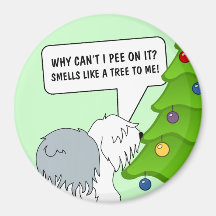 Explain the meaning of Christmas to your dog now! Fridge Magnets