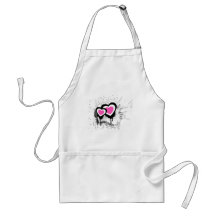 Exploding Hearts Emo Alternative Grunge Rock Punk Apron