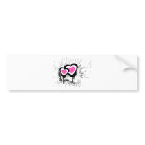 Exploding Hearts Emo Alternative Grunge Rock Punk Bumper Sticker