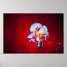 Exploding Light Bulb Print