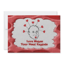 Exploding Love Head Personalized Invite
