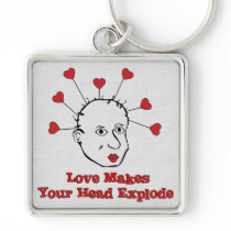 Exploding Love Head Keychains