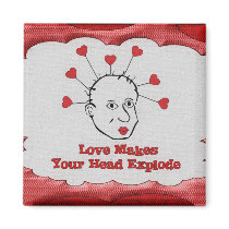 Exploding Love Head Fridge Magnets