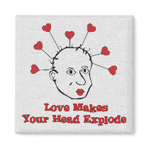 Exploding Love Head Refrigerator Magnet