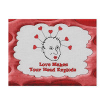 Exploding Love Head Postcards