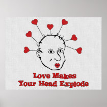 Exploding Love Head Poster