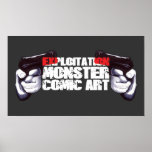 EXPLOITATION MONSTER COMIC ART POSTERS