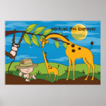Explorer on a Jungle Safari Kids Room Decor Poster posters