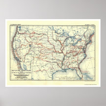 Explorer Routes In America 1907 Poster