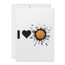 Explosive I Love Basketball Personalised Invitations