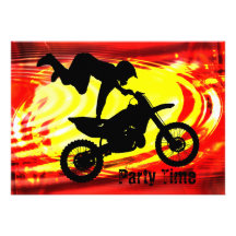 Explosive Motocross Jump Custom Invitations