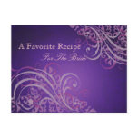 Exquisite Baroque Pink Bridal Shower Recipe Card Postcard