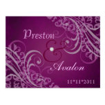 Exquisite Baroque Pink Save The Date Postcard
